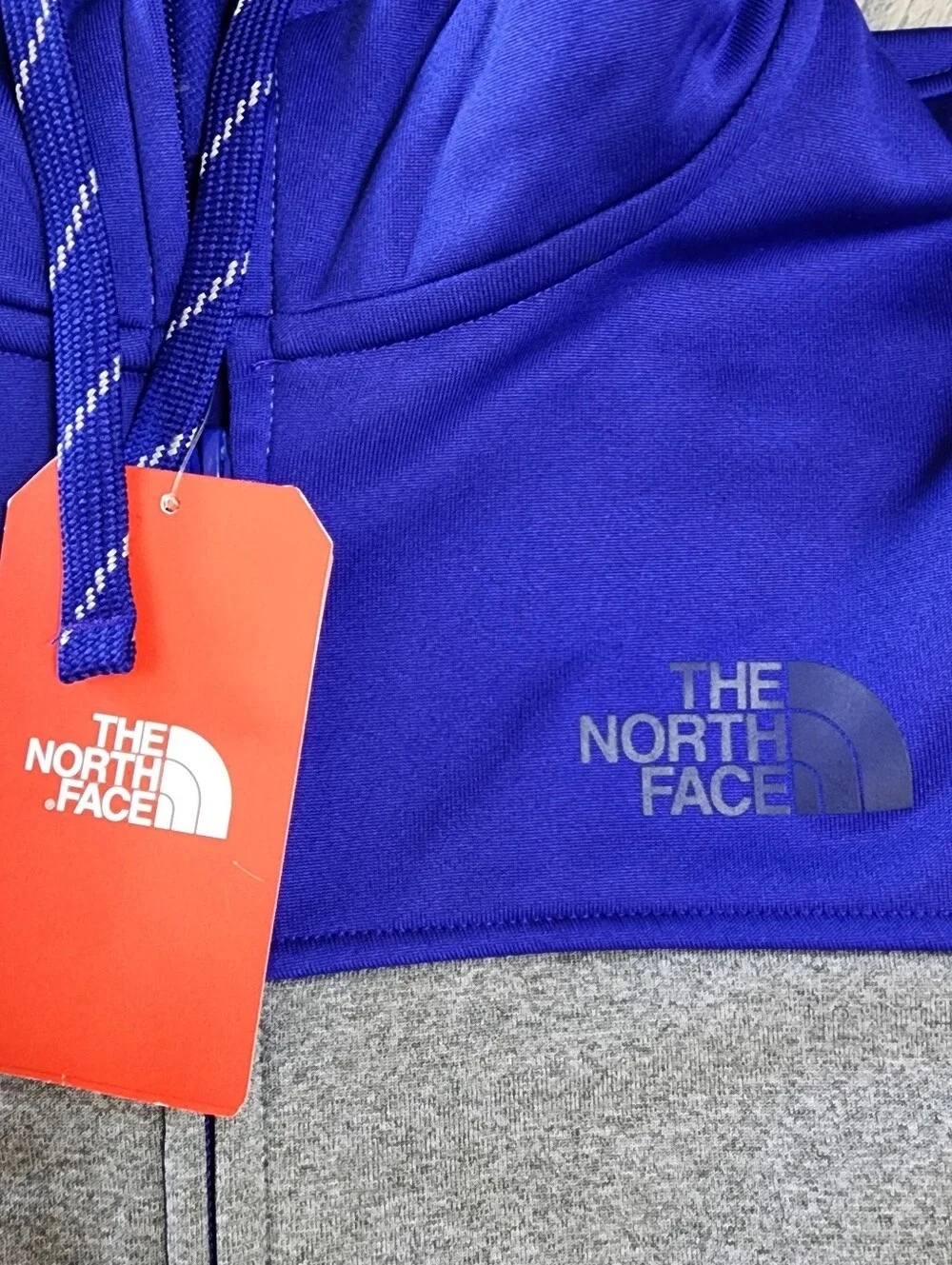 The North Face Mens Full Zip Hooded Aztec Blue/gray Nwt Size Large